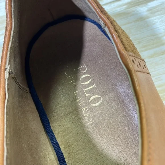 Polo by Ralph Lauren mens 11.5 brown suede leather lace up derby shoes EUC - Picture 3 of 8